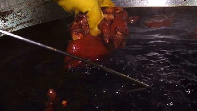 양념에서 건져 올려진 족발