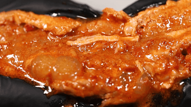 Pork in kimchi stew with rich broth oozing out