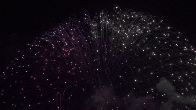 밤하늘을 수놓는 화려한 불꽃놀이