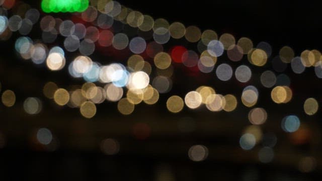 Blurred Lights in a Cityscape at Night