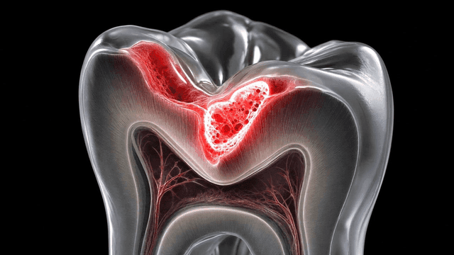 Detailed view of a tooth cross-section