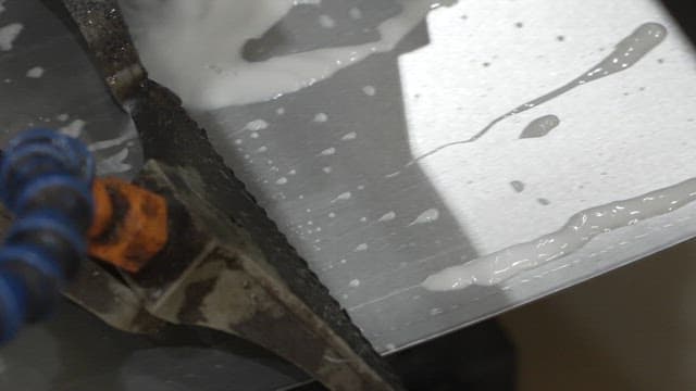 Liquid material flowing through machinery