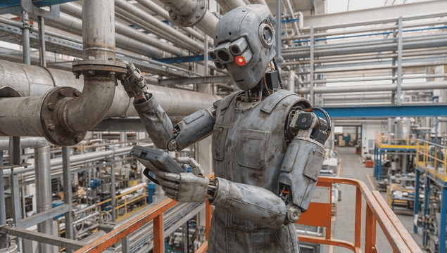 산업용 파이프를 점검하는 로봇