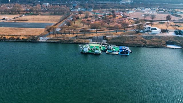 Boat Parked on the Waterside of Han River Park