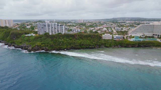 Coastal view with a beautiful resort