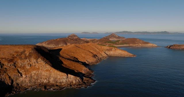 평화로운 해안 언덕과 바다 풍경