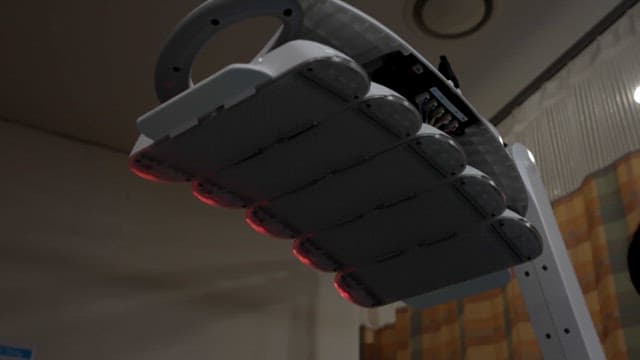 LED therapy light in operation