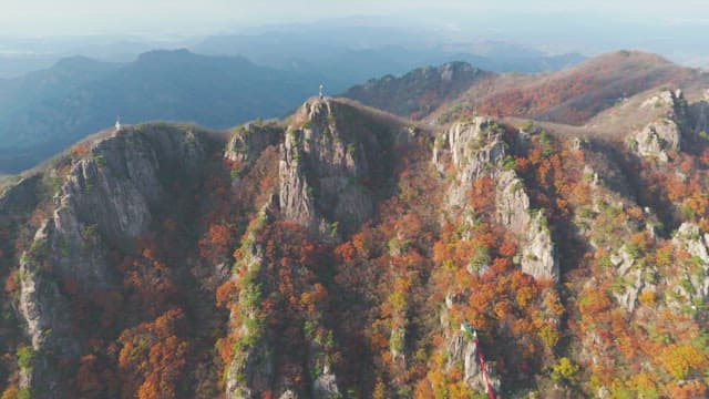 Mountain range with autumn foliage