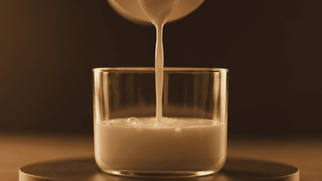 Milk being poured into a glass