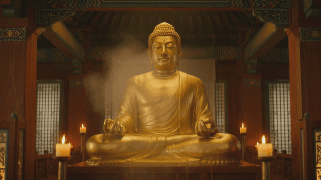Golden Buddha statue at temple