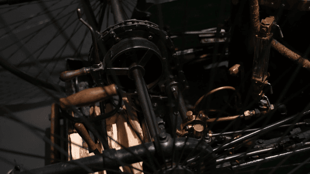 Close-up of vintage car machinery