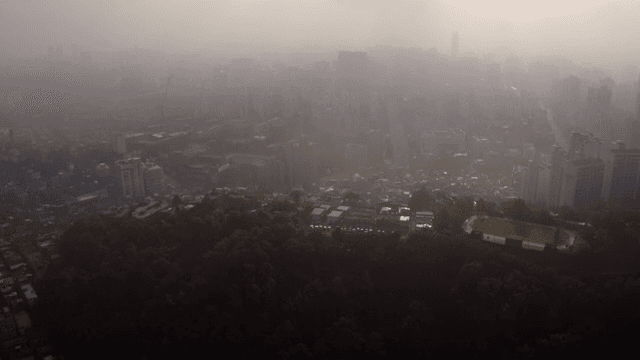 City skyline under a cloudy sky