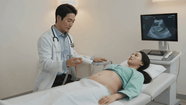 OB/GYN performing ultrasound examinations