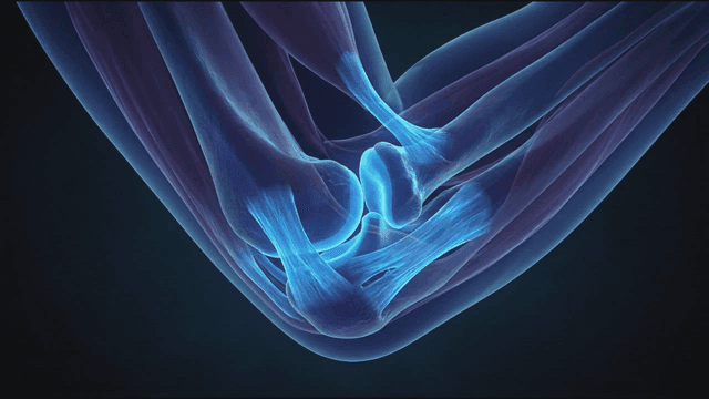Detailed view of human elbow joint structure