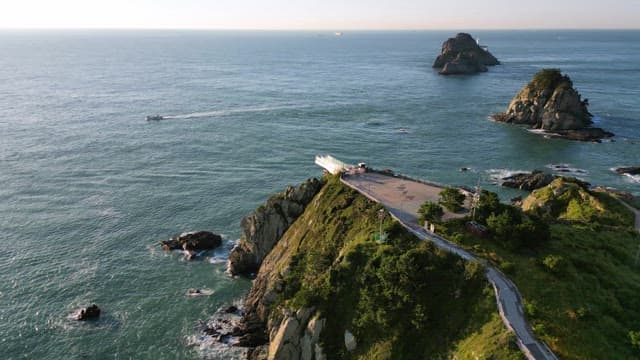 Scenic coastal view with rocky cliffs