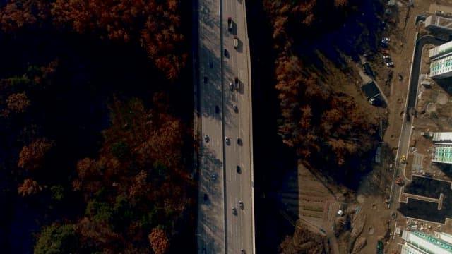 Highway By Developed Urban Landscape