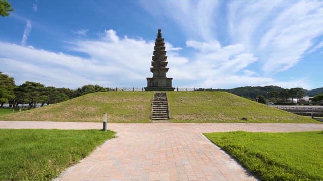 Ancient Stone Pagoda in a Serene Park