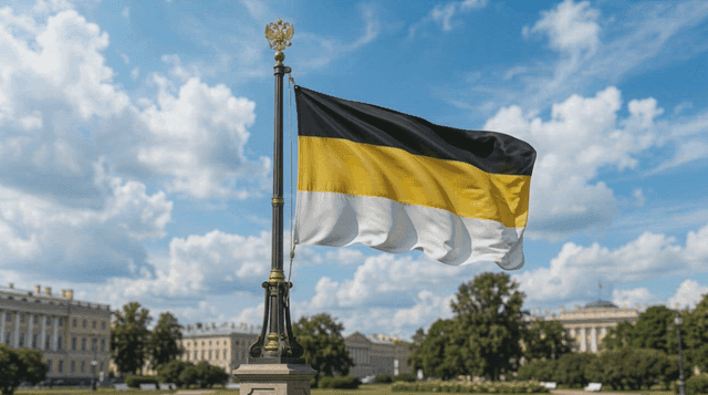 Fluttering flag of Russian Empire