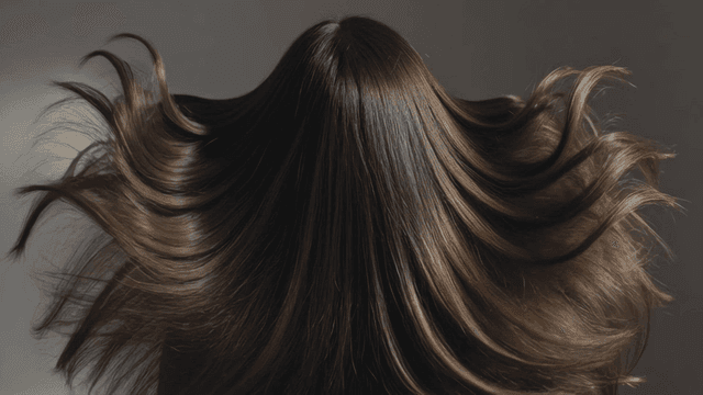 Flowing long hair in motion