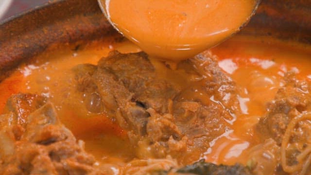 Boiling Gamjatang in the Pot