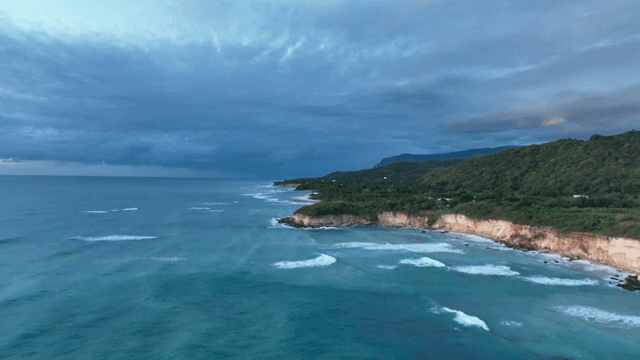 Coastal cliffs and ocean waves