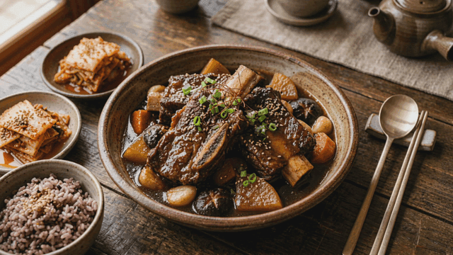 Rich soy sauce braised short ribs