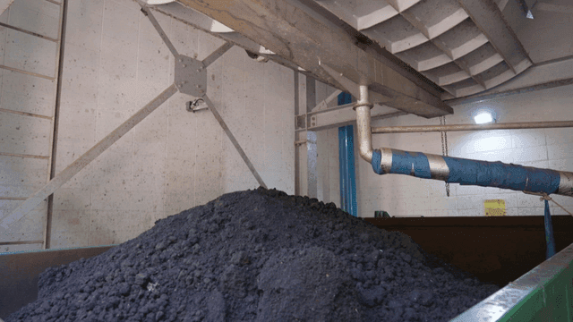 Industrial machinery and coal pile