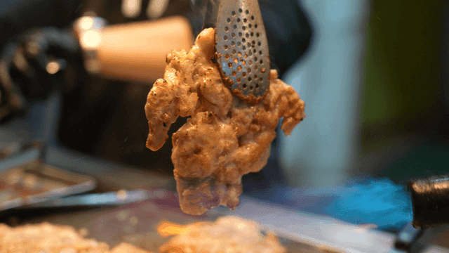 Chicken grilled with torch