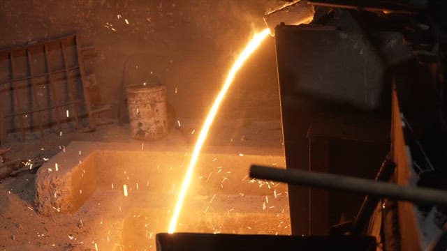 Molten metal pouring in a foundry