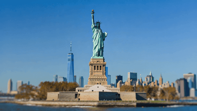 Statue of Liberty with city skyline