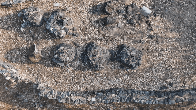 Pile of stones in forest