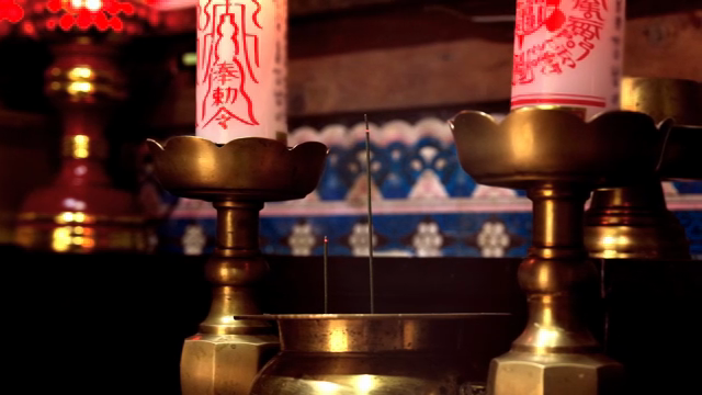 Incense burning in a religious setting