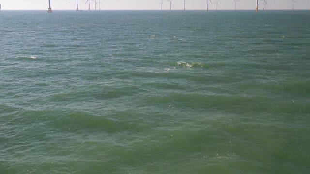 Wind turbines operating on the sea