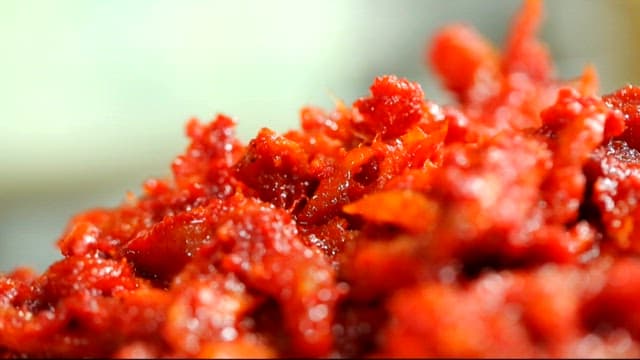 매운 명태회무침의 클로즈업