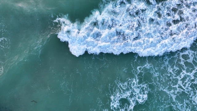 Waves crashing in the open sea