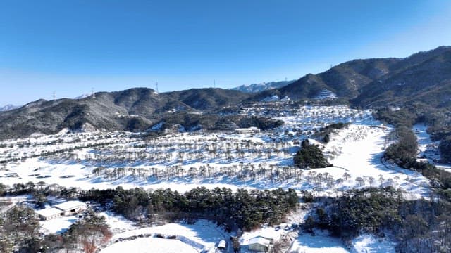 Snowy Mountain Landscape with Clear Skies