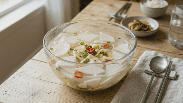 Bowl of refreshing dongchimi.