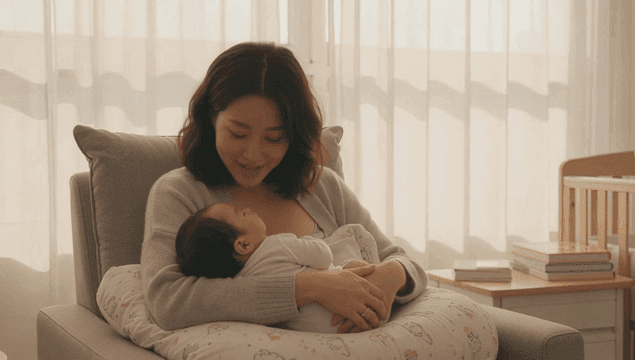 어른의 손가락을 부드럽게 잡고 있는 갓난 아기