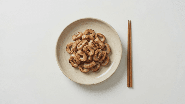 Grilled pork intestines on plate