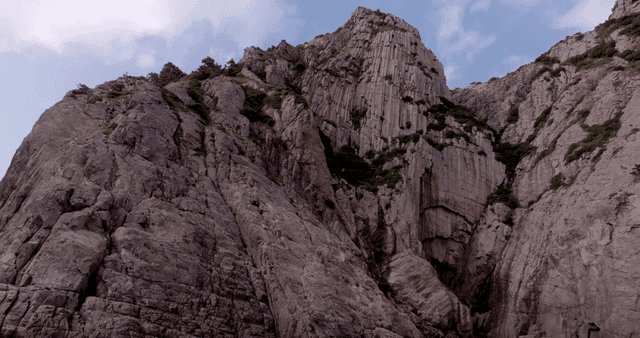 Rocky cliffs with foliage