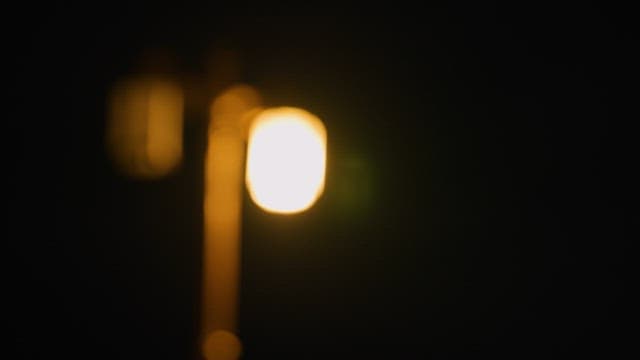 Bokeh of Glowing Street Lights at Night