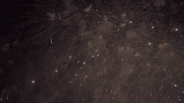 밤하늘을 가득 채운 찬란한 불꽃놀이