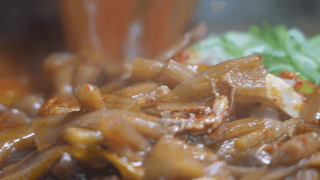 Spicy Yukgaejang poured into bowl