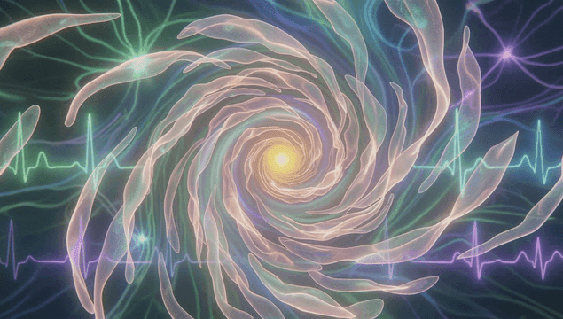 Colorful spiral with glowing center