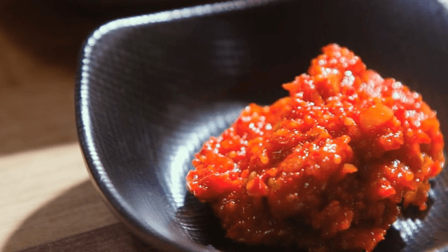 Salted herring roe on a plate