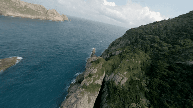 Rocky coastline with clear blue sea