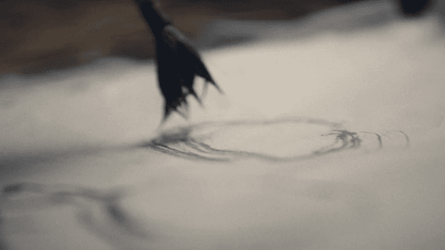 종이에 붓으로 스케치