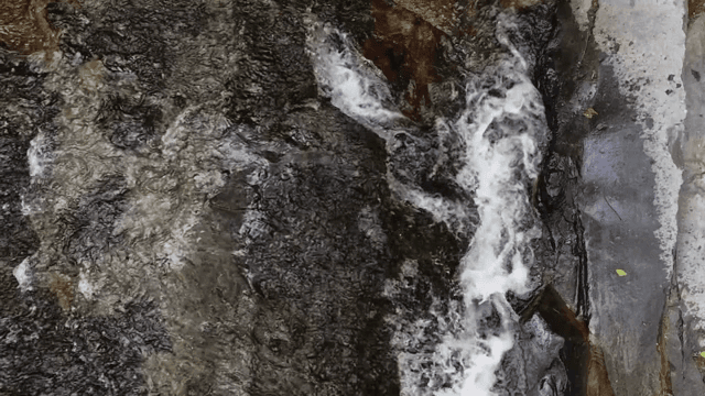 Flowing water over rocks in a stream