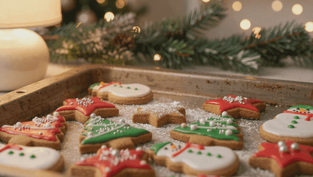 트레이에 담기는 크리스마스 쿠키