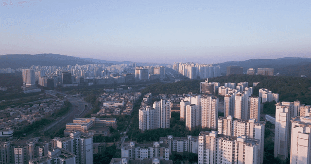 City view with high-rise buildings
